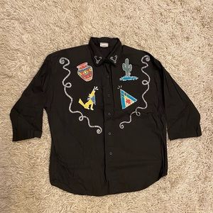 Vintage the shirt company woman’s shirt blouse, Black, size L